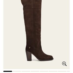 Frye Dark Brown Suede Over-the-Knee Block Heel Boots